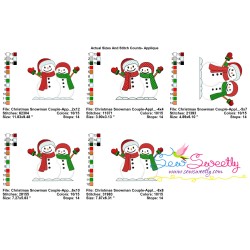 Christmas Snowman Couple Applique Design Pattern-2