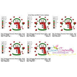 Christmas Snowman Hearts Applique Design Pattern-2