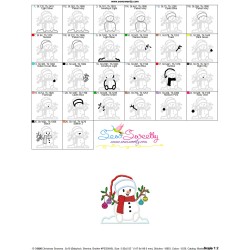 Christmas Snowman Ornaments Applique Design Pattern-3