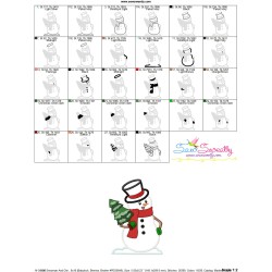 Snowman And Christmas Tree Applique Design Pattern-3