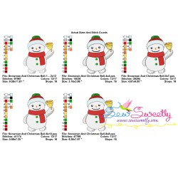 Snowman And Christmas Bell Embroidery Design Pattern-2