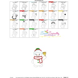 Snowman And Christmas Bell Applique Design Pattern-3