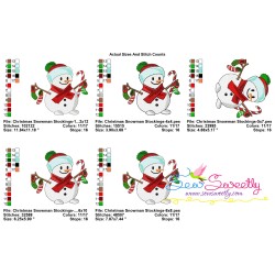 Christmas Snowman Stockings Embroidery Design Pattern-2