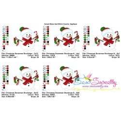 Christmas Snowman Stockings Applique Design Pattern-2