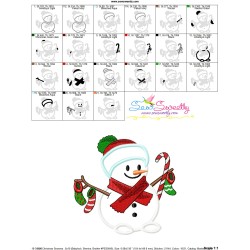 Christmas Snowman Stockings Applique Design Pattern-3