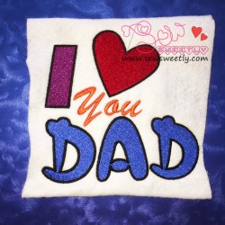 I love You Dad Embroidery Design Pattern-2