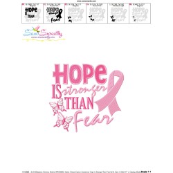 Breast Cancer Awareness Hope Is Stronger Than Fear Embroidery Design Pattern-3