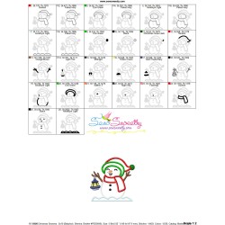Christmas Snowman Lantern Applique Design Pattern-3