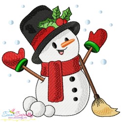 Christmas Snowman Filled Stitch Embroidery Design Bundle-2