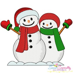 Christmas Snowman Filled Stitch Embroidery Design Bundle-5