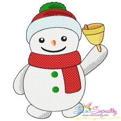 Christmas Snowman Filled Stitch Embroidery Design Bundle-9