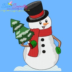 Christmas Snowman Filled Stitch Embroidery Design Bundle-10