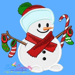 Christmas Snowman Applique Design Bundle-8