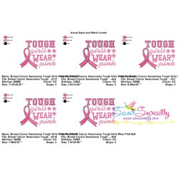 Breast Cancer Awareness Tough Girls Wear Pink Embroidery Design Pattern-2
