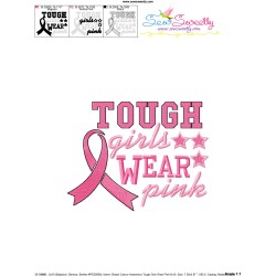 Breast Cancer Awareness Tough Girls Wear Pink Embroidery Design Pattern-3