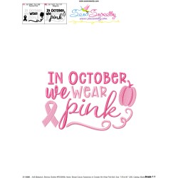 Breast Cancer Awareness In October We Wear Pink Embroidery Design Pattern-3