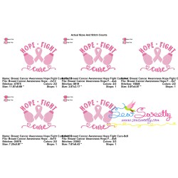 Breast Cancer Awareness Hope Fight Cure Embroidery Design Pattern-2