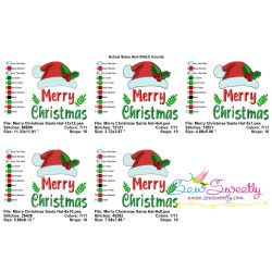Merry Christmas Santa Hat Lettering Embroidery Design Pattern-2