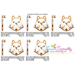 Fall Fox With Branches Applique Design Pattern-2
