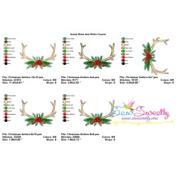 Christmas Antlers Embroidery Design Pattern-2