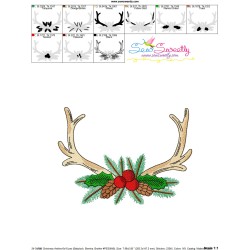 Christmas Antlers Embroidery Design Pattern-3