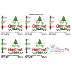 Merry Christmas Tree Lettering Embroidery Design Pattern-2