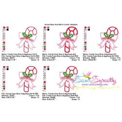 Candy Cane Bow-2 Applique Design Pattern-2