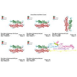 Merry Christmas Lettering Embroidery Design Pattern-2
