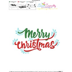 Merry Christmas Lettering Embroidery Design Pattern-3