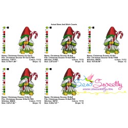 Christmas Gnome With Candy Cane Embroidery Design Pattern-2