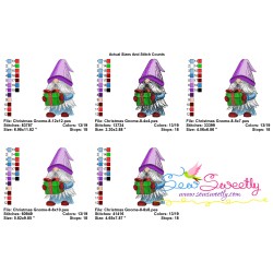 Christmas Gnome With Gift Embroidery Design Pattern-2