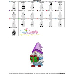 Christmas Gnome With Gift Embroidery Design Pattern-3