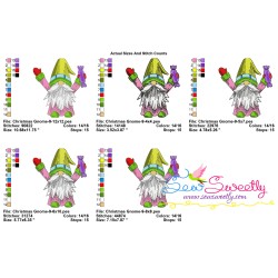 Christmas Gnome With Candy Embroidery Design Pattern-2