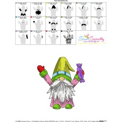 Christmas Gnome With Candy Embroidery Design Pattern-3