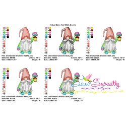 Christmas Gnome With Lantern Embroidery Design Pattern-2
