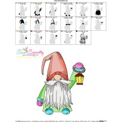 Christmas Gnome With Lantern Embroidery Design Pattern-3