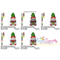 Christmas Gnome With Flowers Embroidery Design Pattern-2