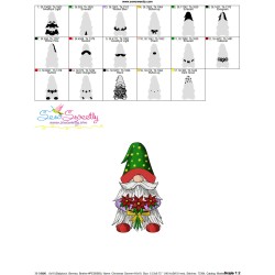 Christmas Gnome With Flowers Embroidery Design Pattern-3