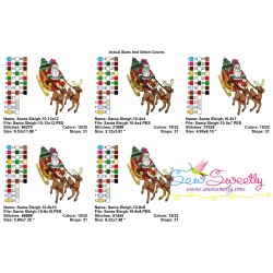 Santa Sleigh-10 Embroidery Design Pattern-2