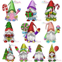 Christmas Gnomes Embroidery Design Bundle-1