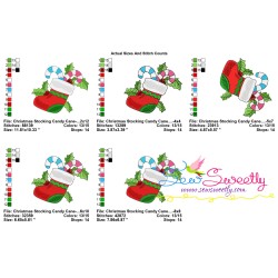 Christmas Stocking Candy Cane Embroidery Design Pattern-2