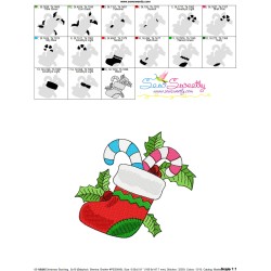 Christmas Stocking Candy Cane Embroidery Design Pattern-3