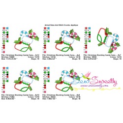Christmas Stocking Candy Cane Applique Design Pattern-2