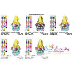 Gnome With Flowers-8 Embroidery Design Pattern-2