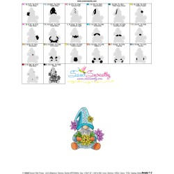Gnome With Flowers-7 Embroidery Design Pattern-3