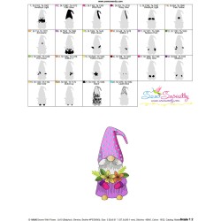 Gnome With Flowers-10 Embroidery Design Pattern-3