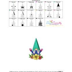 Gnome With Flowers-4 Embroidery Design Pattern-3