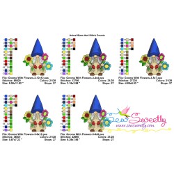Gnome With Flowers-3 Embroidery Design Pattern-2