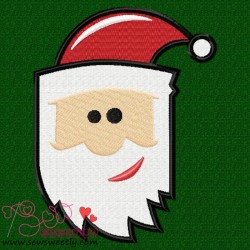 Cartoon Santa Claus Head Embroidery Design Pattern-1