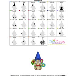 Gnome With Flowers-3 Embroidery Design Pattern-3